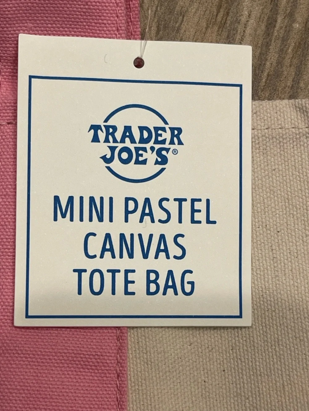 Trader Joe's 5 Pastel Canvas Tote Bag BUNDLE ~ 1 Large 💜 4 Minis 💜🩷🩵💚 NWT - Picture 8 of 10